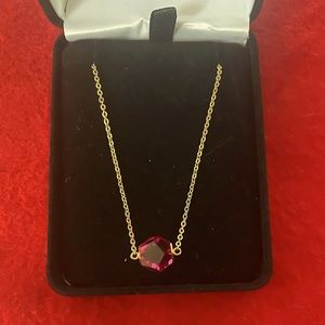 Swarovski Crystal Necklace Pink with gold chain